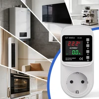 GTRIC Over Under Voltage Protector EU/UK Plug 16A 220V AC Self-Resetting Over Under Voltage Adjustable Current Protection Socket 6