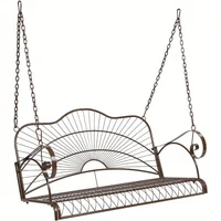 VINGLI Upgraded Metal Patio Porch Swing 660 LBS Weight Capacity Steel Porch Swing Chair for Outdoors Heavy Duty Swing Ch 1