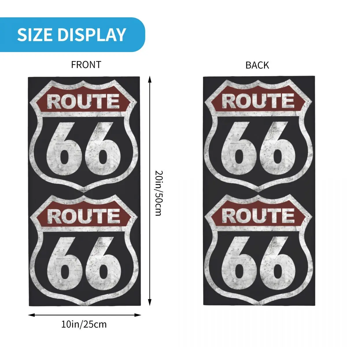 Multifunctional Bandana Historic Vintage Bandana Neck Cover Printed Motocross Route 66 Face Scarf for Men Women Adult Winter Face Mask Cycling Bandana Neck Wrap Bandana Headscarf Cotton Bandana Neck Gaiter Bandana Neck Cover