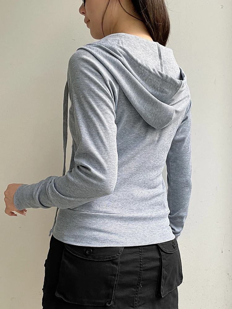 IAMSURE Casual Streetwear Basic Hooded Pockets Sweatshirt Tracksuit Solid Long Sleeve Hoodies Women 2023 Autumn Spring Fashion 5