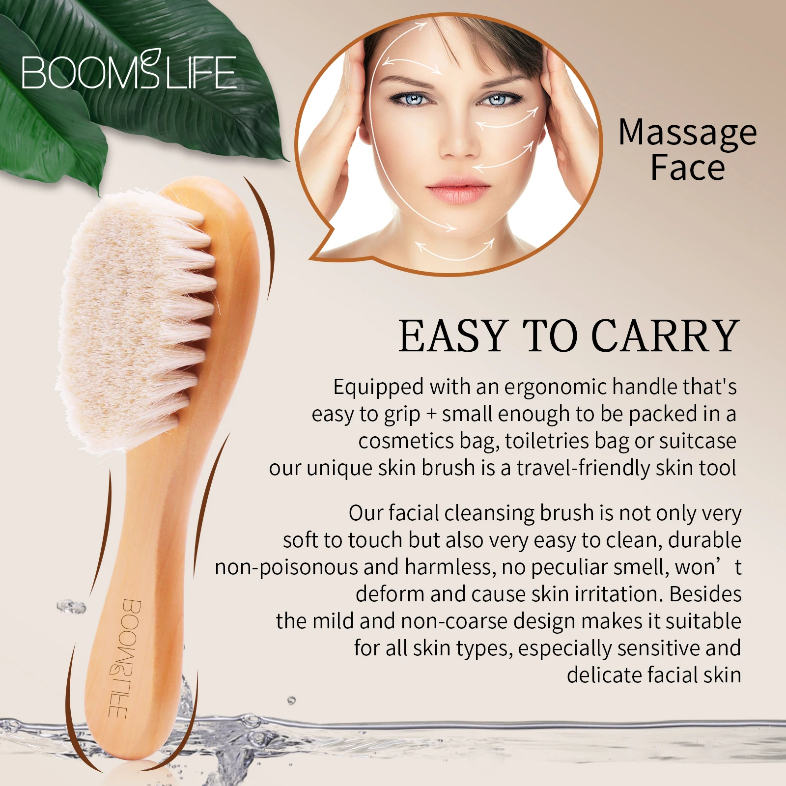 

Face Cleansing Brush Face Cleansing Brush For Deep Pore Cleansing Face Professional Fiber Exfoliating Wood Handle Brush