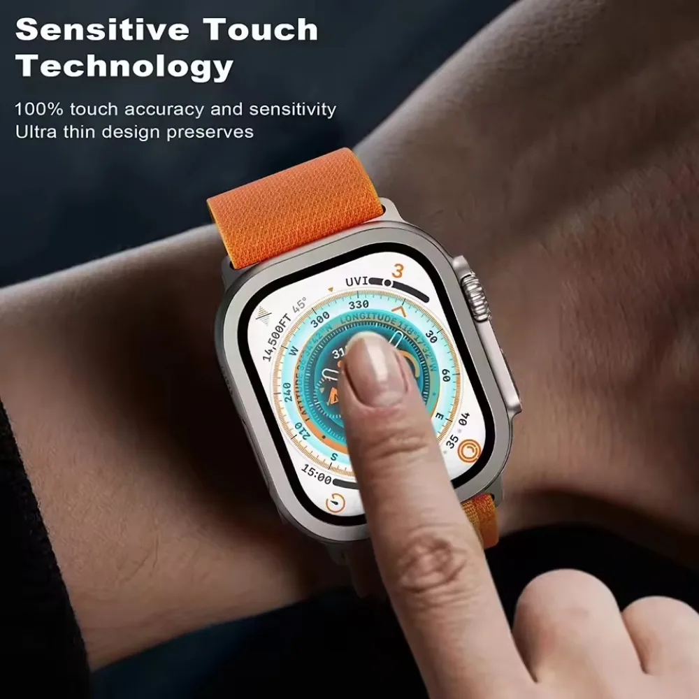 Apple Watch Ultra 3 2 1용 강화 유리 케이스 49mm 화면 보호기 긁힘 방지 커버 프레임+HD 강화 유리 필름 보호