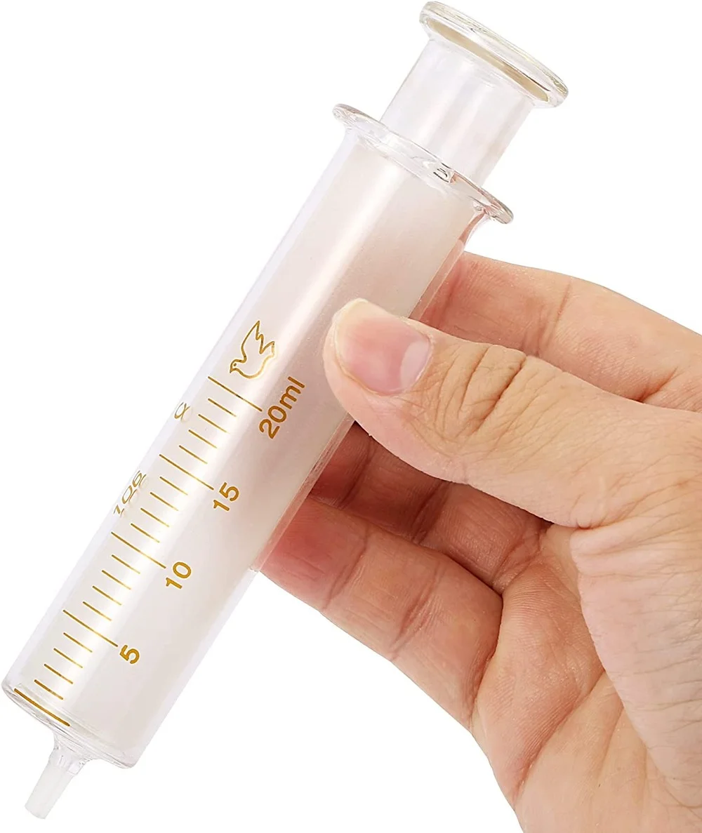 Lab 5 Pack 20ml Glass Syringe Big Mouth Needle Tubing Without Pinhead