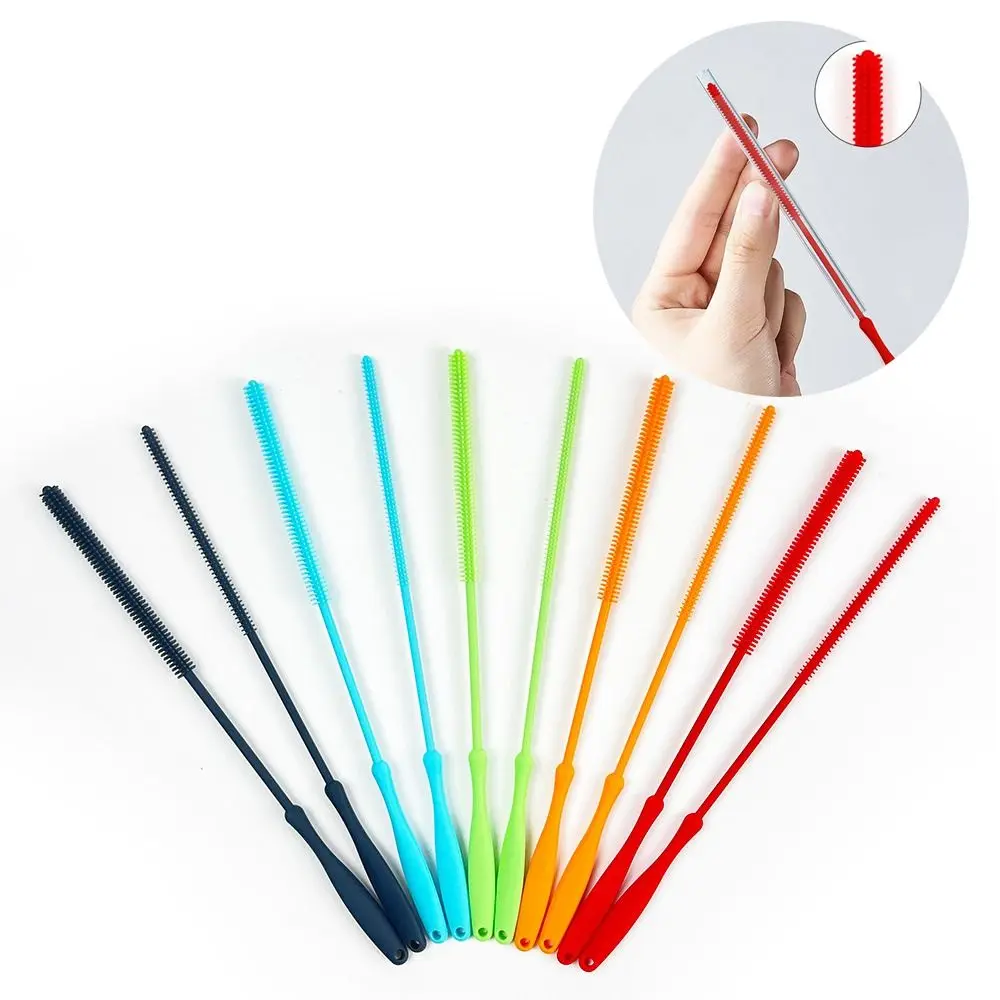 Hole Gap Cleaning Brush Straw Cleaning Brush Silicone Pacifier Nipple Cup Cover Soft Head Handheld Drinking Straw Cleaner straw cleaning brush cleaning brush cleaning brush set