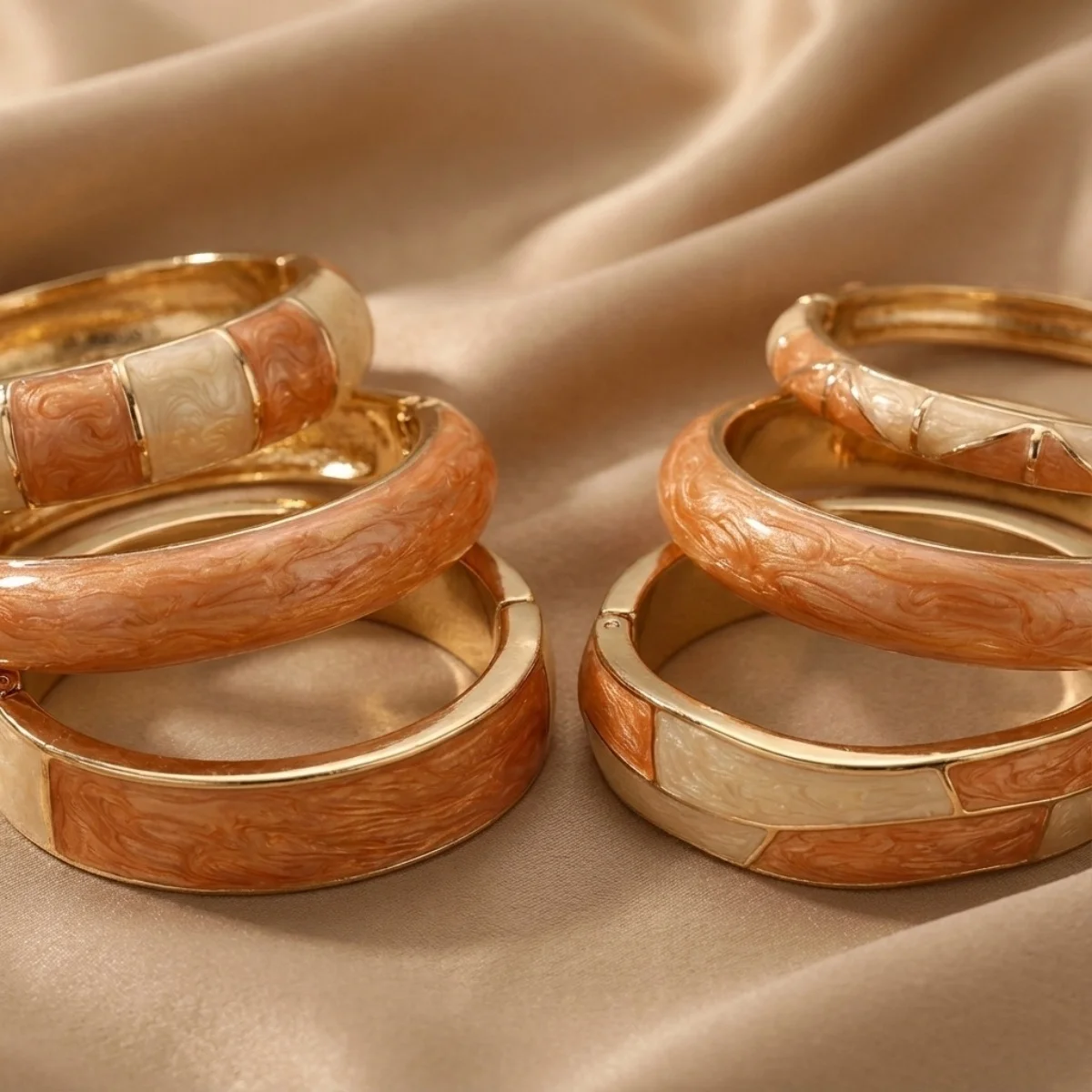Vintage Emaille Unregelmäßige Bambusgelenk-Armbänder für Damen und Herren Punk Bunte Öltropfen Geometrische Manschetten-Armreifen Modeschmuck – Detail 16