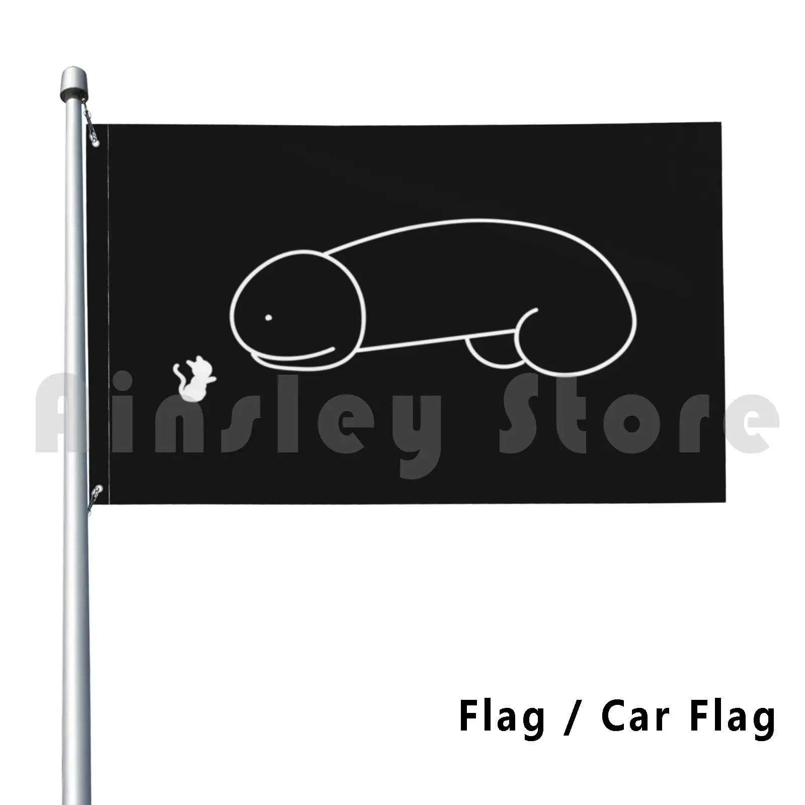 Dick And Tiny Cat-White Stroke Outdoor Decor Flag Car Flag Dick Cock Love Boyfriend Fidanzata Strano