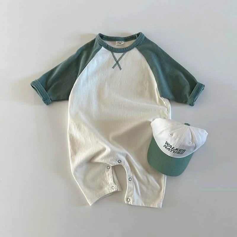 Newborn Baby Boy Romper Jumpsuit - Long Sleeve Bodysuit For 3-18 Months With Matching Hat
