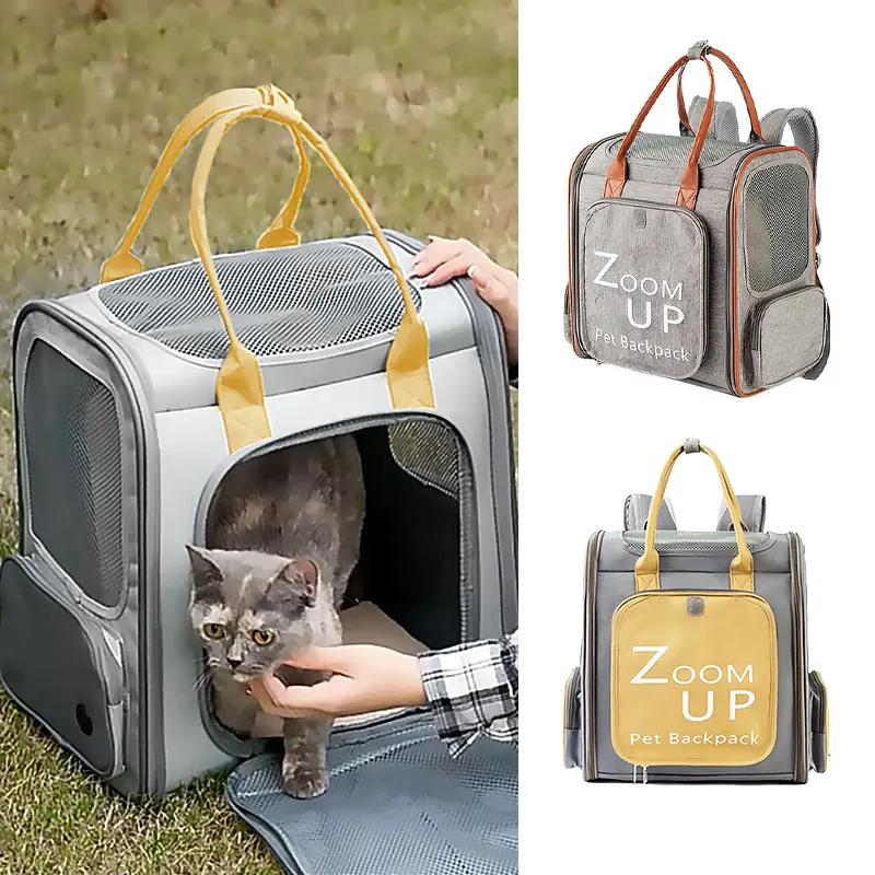 

Traveling Cat Backpack Expandable Breathable Pet Carrier Bag Escape-Proof Handbag For Kitten Puppy And Small Animal Accessories