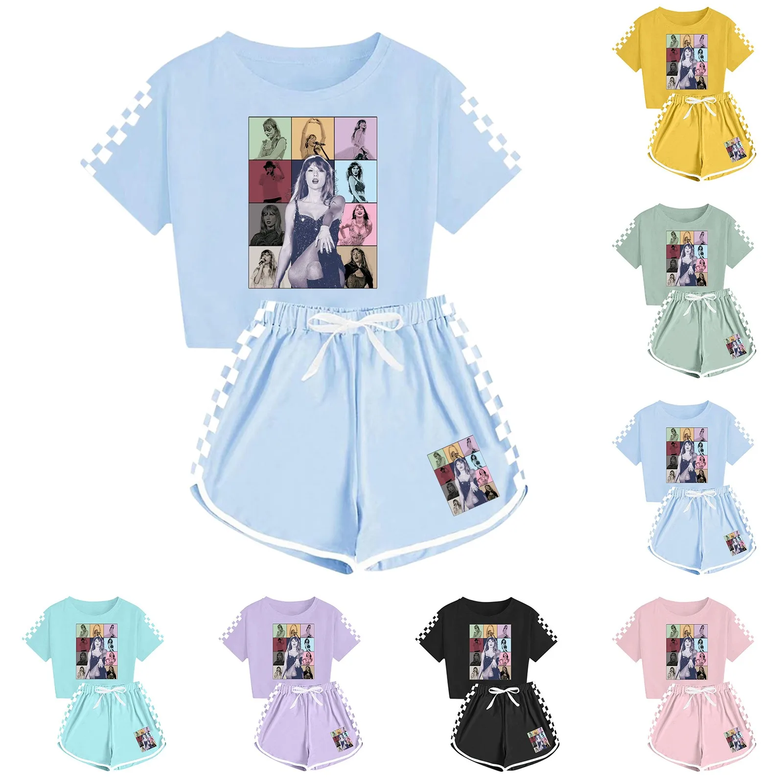 

Taylor Girls Boy Summer Clothing Suits Kids Sports T shirt+Shorts swift 2PC Set Children Clothing Casual Comfort Outfits Pyjamas