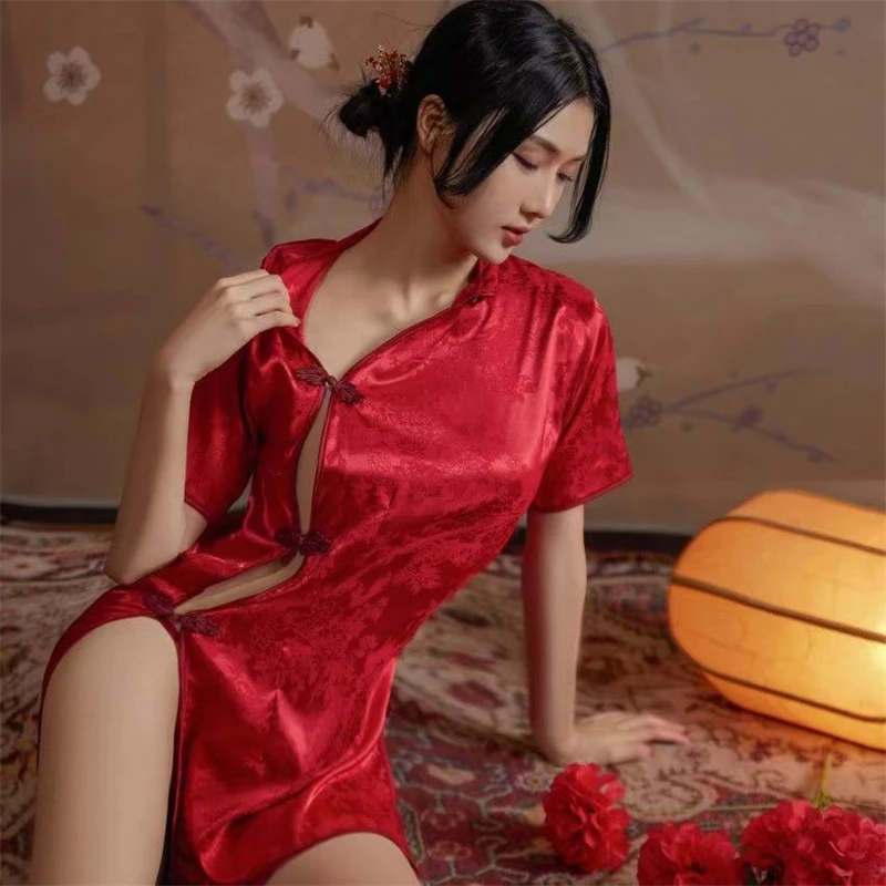 Cheongsam Dress Lingerie Qipao dress Uniform Pajamas Vintage Oriental Underwear Private Perform chinese dress