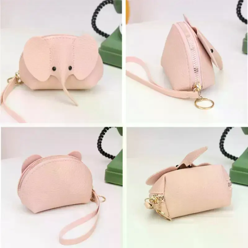 1Pcs Creative Lipstick Zipper Card Bag Cute Small Elephant Wallet Cosplay Anime Purse Elephant Japanese Bag Backpack