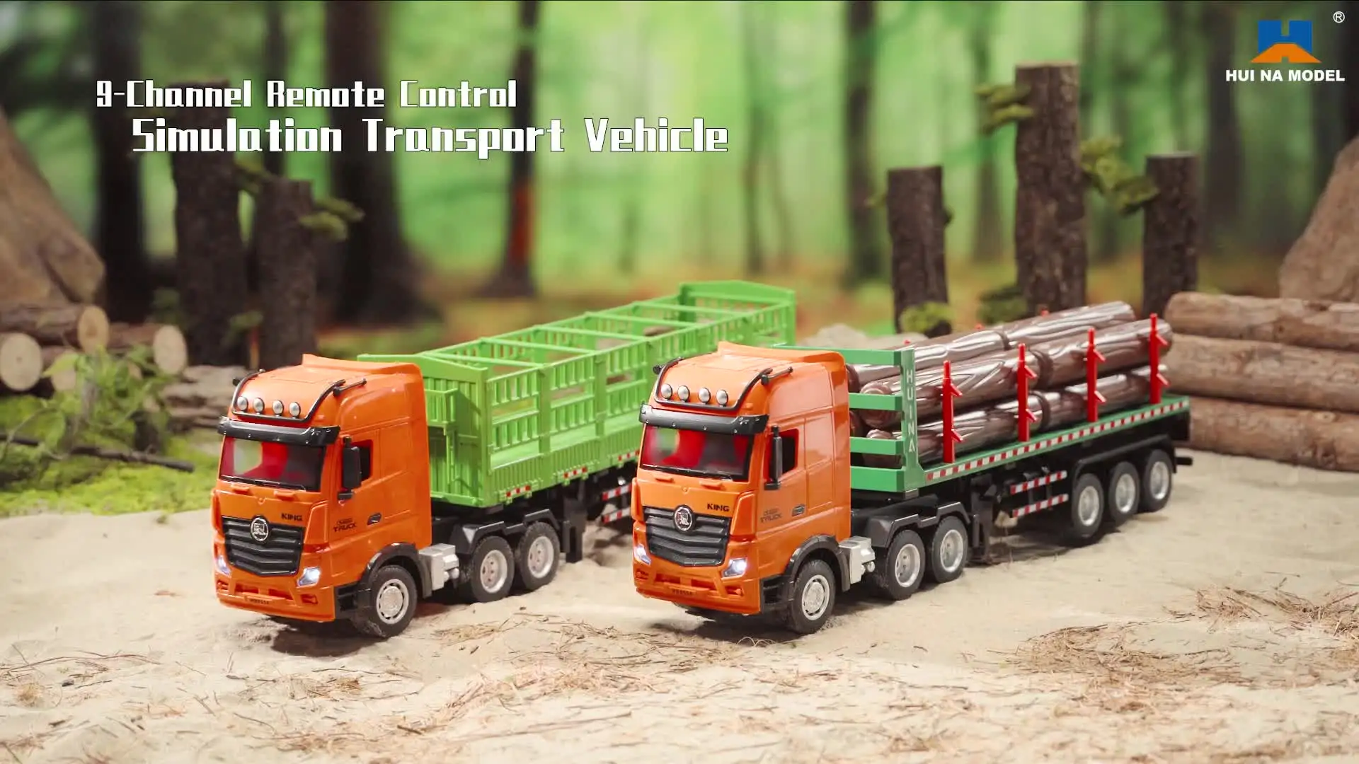 HUINA 1/18 RC High Hurdle Transporter Truck 9CH Полуприцеп Звук Светодиодный Пульт Дистанционного