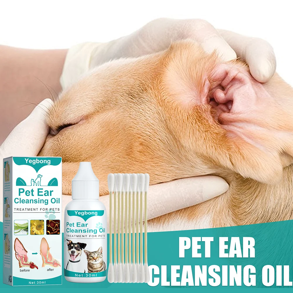Cleansing Insect Oil Natural Cat Ear Wash Set Soothe Discomfort Dog Ear Cleaner Keep Canals Clean Pet Cleaning Supplies 30ml