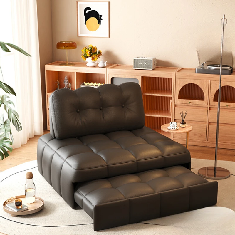 

Online celebrity single sofa bed foldable dual-purpose black tofu cube puffs lazy telescopic imperial concubine chair