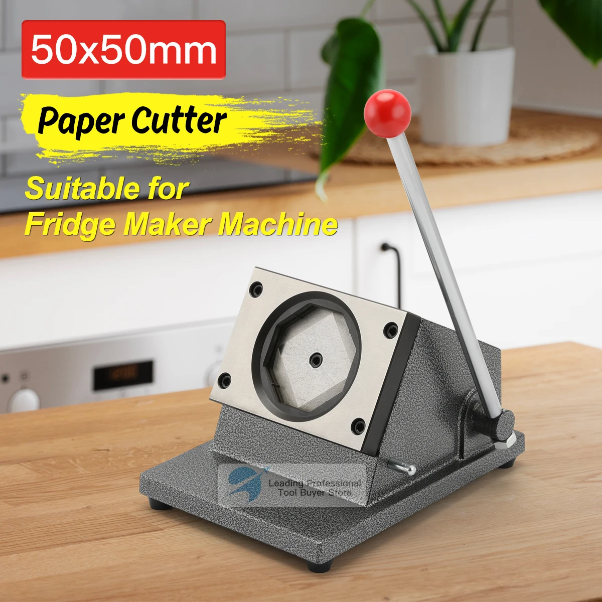 2x2inch (50*50mm) Square Paper Cutter Machine Suitable for DIY Photo Fridge Magnets Badge Button Making