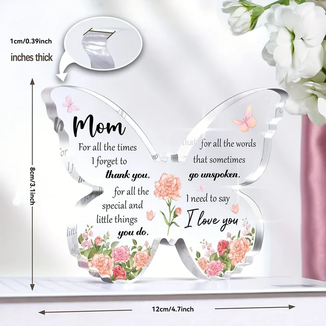Gifts for Mom, Delicate Mom Birthday Gifts from Daughter Son, Moms Birthday Gift Ideas - Butterfly Acrylic Decorations 2