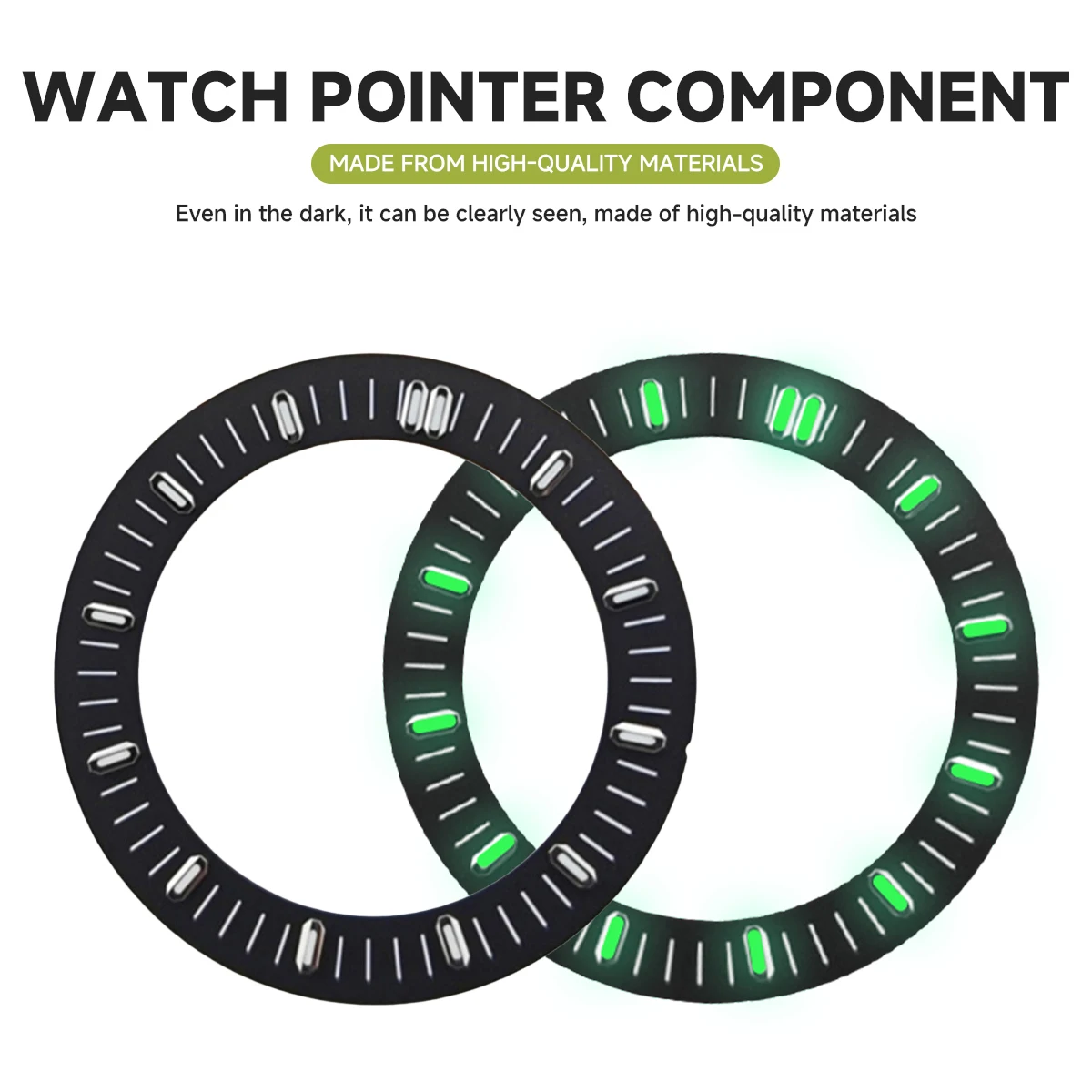 Enhanced Luminous Watch Dial - Green with Multiple Color Options, 31mm