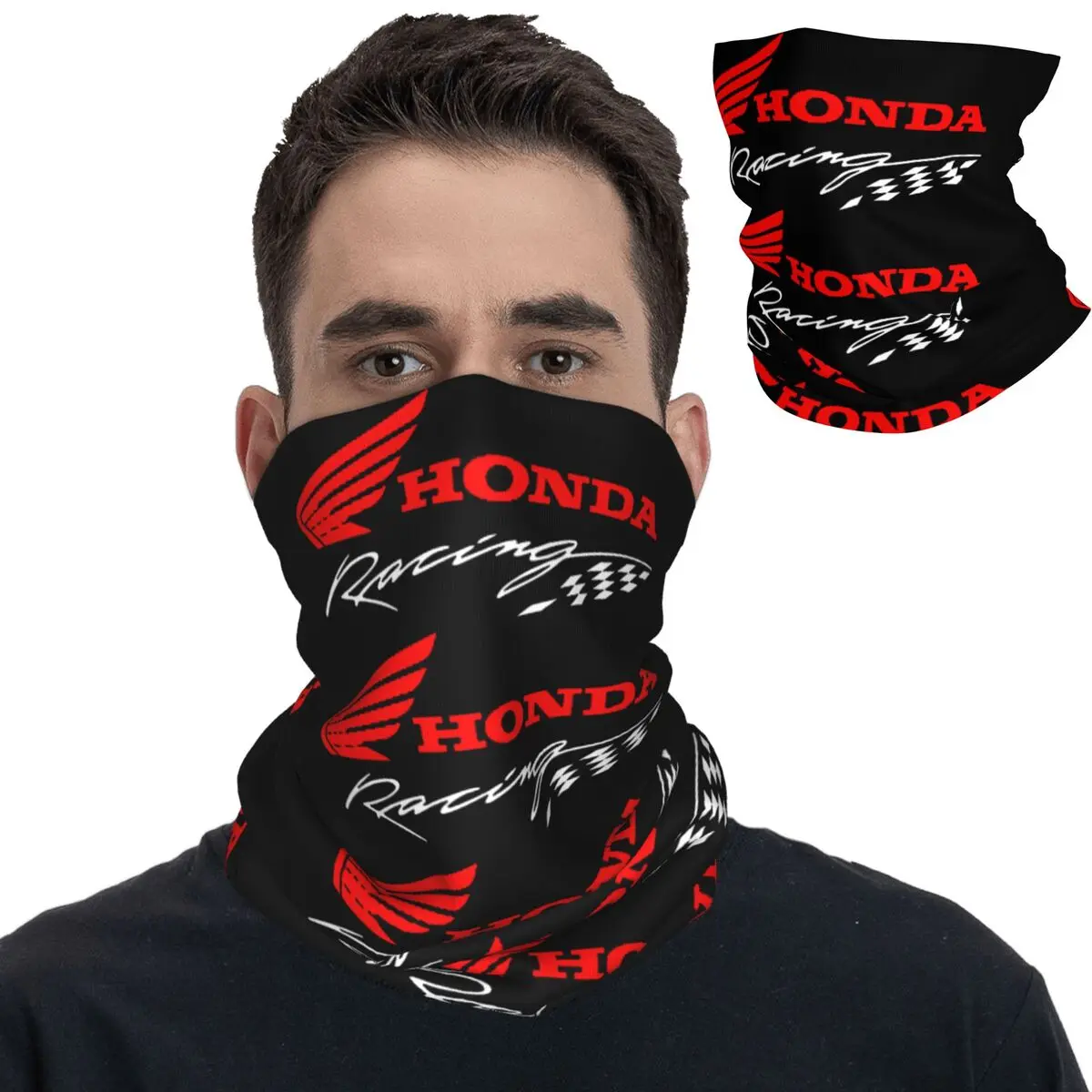 

Hondas Racing Bandana Neck Gaiter Printed Motorcycle Wrap Scarf Multifunctional Headband Outdoor Sports Unisex Adult Washable