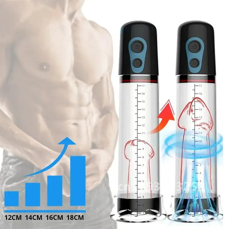 Men Sex Toys Electric Penis Pump Male Masturbator Penis Extender Penile Vacuum Pump Penis Enlargement Enhancer Massager Ring - Image 2