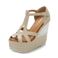 32-40 Sexy High Heel Wedge Sandals Small Size Platform Open Toe Bohemian Sandals Women Summer Shoes - Image 6