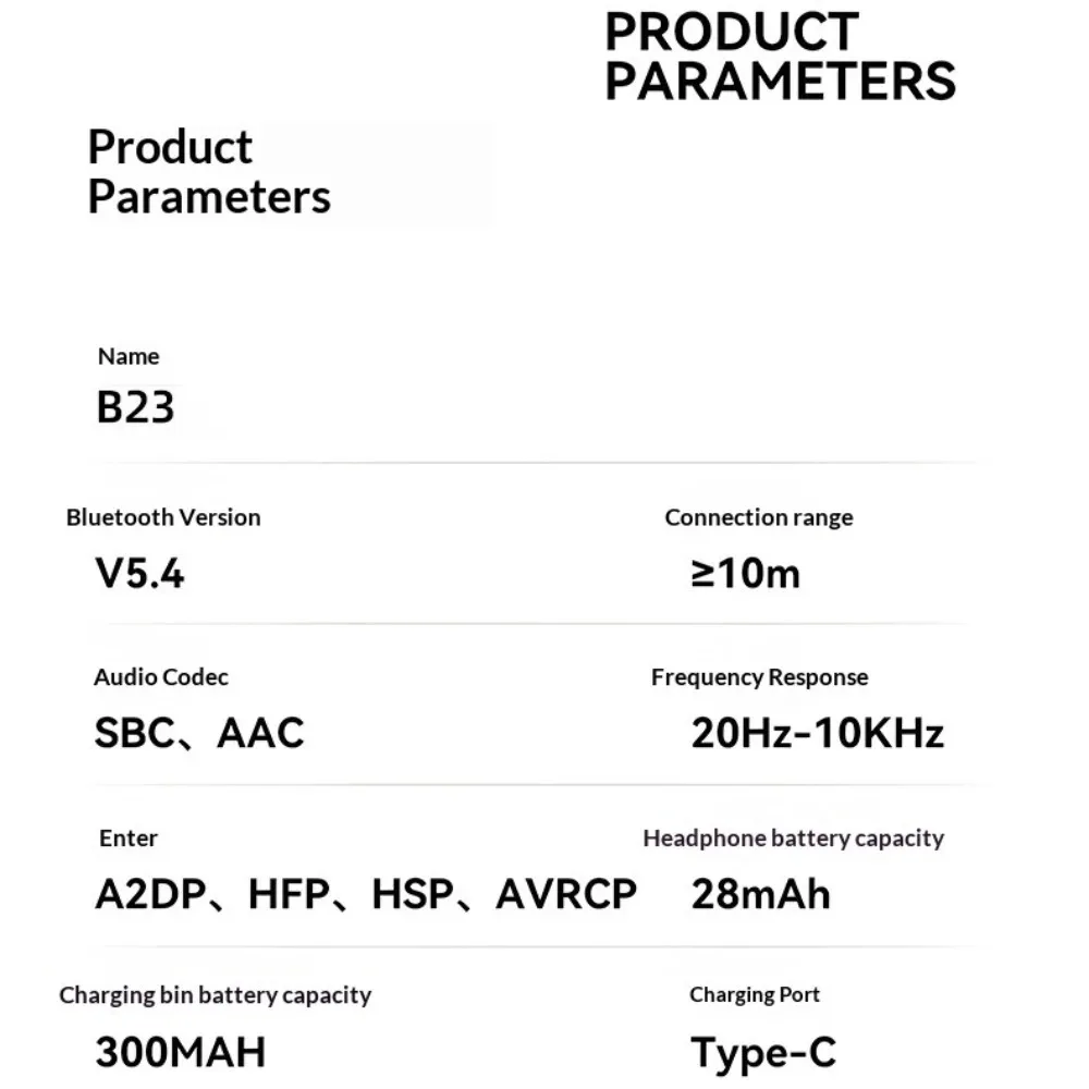Écouteurs Bluetooth sans fil à clip avec indicateur de batterie numérique, son HiFi, réduction du bruit et longue autonomie. Microphone intégré._voghion.com