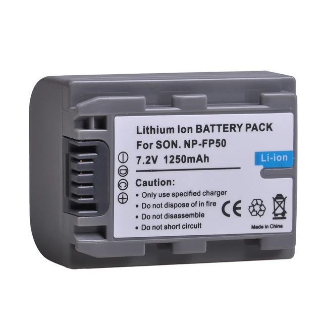 Batteria NP-FP50 Ricambio Per Sony DCR-HC23, HC24, HC26, HC27, HC28, HC30, HC32 - 1100mAh - Foto 5
