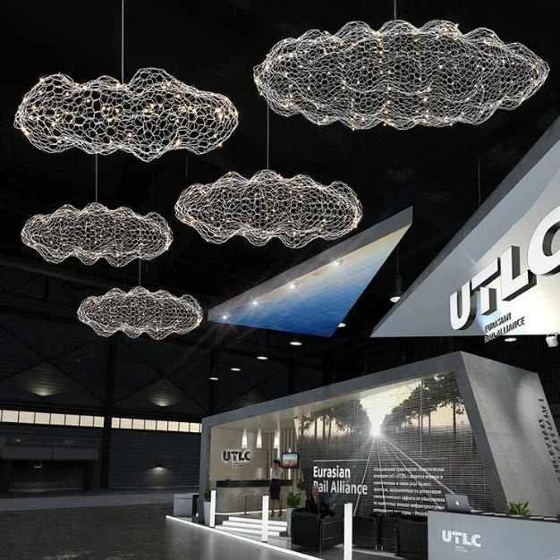 Modern Floating Cloud Pendant Lights Hotel Restaurant Industrial Chandelier for Office Bar Lamp Design Suspended Light Luminaire 3