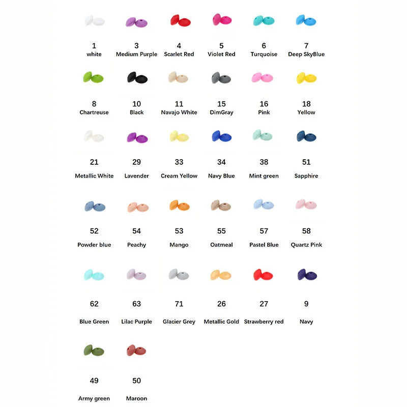 1000PCS 실리콘 렌즈 콩 beads12 * 7MM