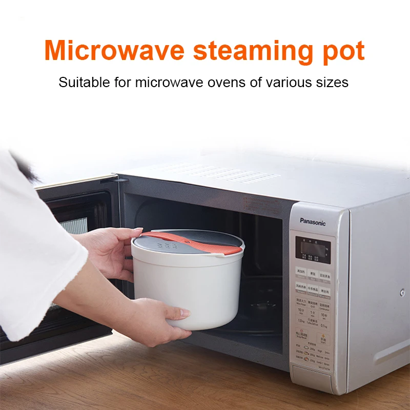 2l Microwave Oven Rice Cooker Portable Food Container Multi Function