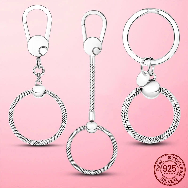 925 Silver Keychain Pendant Original Charm Beads for Women Bracelet DIY Accessories Jewelry beads charms,charm jewelry,sterling silver jewelry,charm bead,silver charm bracelet,sterling silver beads,beads jewelry,silver charm bead,sterling silver beads charm,loose gemstone jewelry