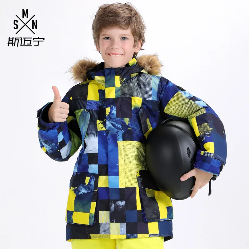 GSOU SNOW Children Hoodie Ski suit Winter Warmth Snow Coats Windproof Waterproof keep warm Outdoor Girls Snowboard Ski jackets