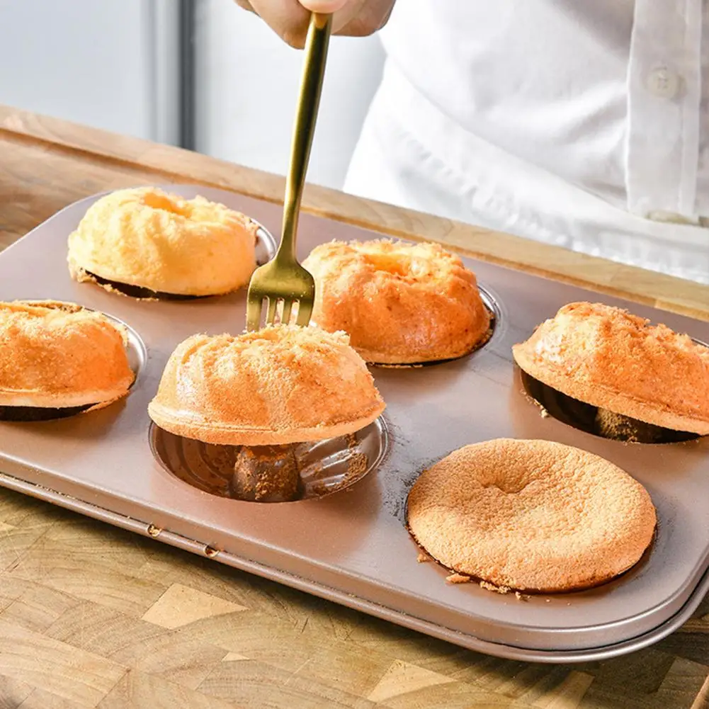 

Baking Tray 6-hole Carbon Steel Baking Pan Food Grade Non-stick Muffin Cake Mold Heat-resistant Bpa Free Design for Cakes Baking