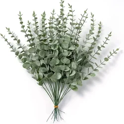 10/20PCS Eucalyptus Artificial Leaves Branches Fake Plants for DIY Christmas Wreath Wedding New Year Party Table Home Decoration