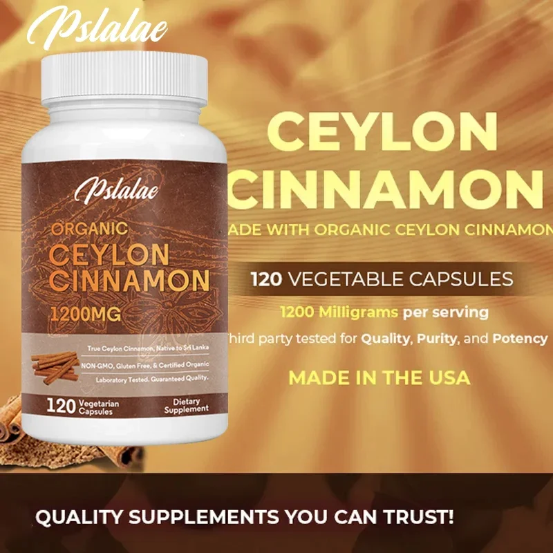 

Premium Ceylon Cinnamon Capsules - Joint Support, Inflammation, Antioxidants, Glucose Metabolism Support