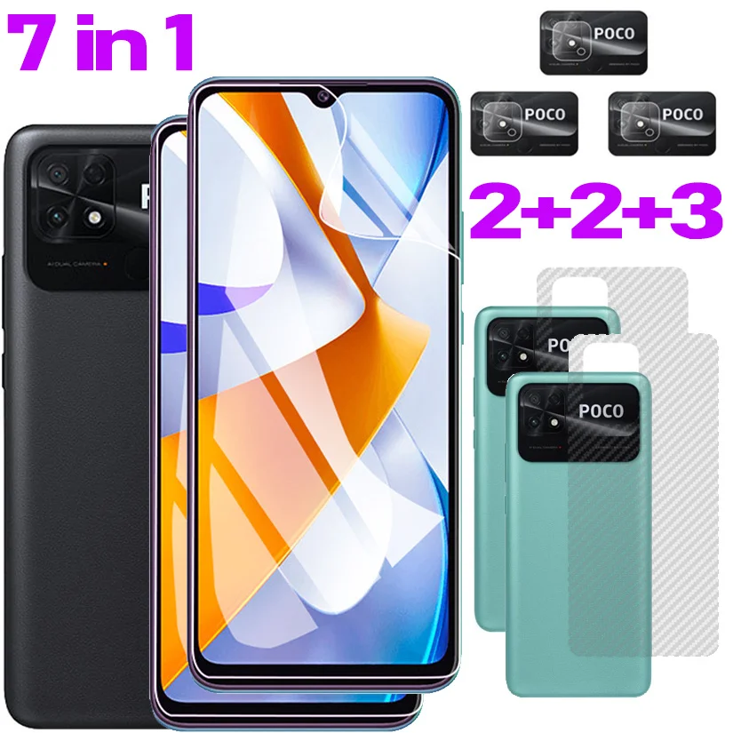 

1~7Pcs,Hydrogel Film Poco C40 Screen Protector For Xiaomi Poco C40 Soft Close Fit Transparent Water proof Film Poco-C40-2022 Pocco C40 5g Smartphone Protective Camera Lens Back Film Xiomi PocoC40 Poco C 40 No Glass