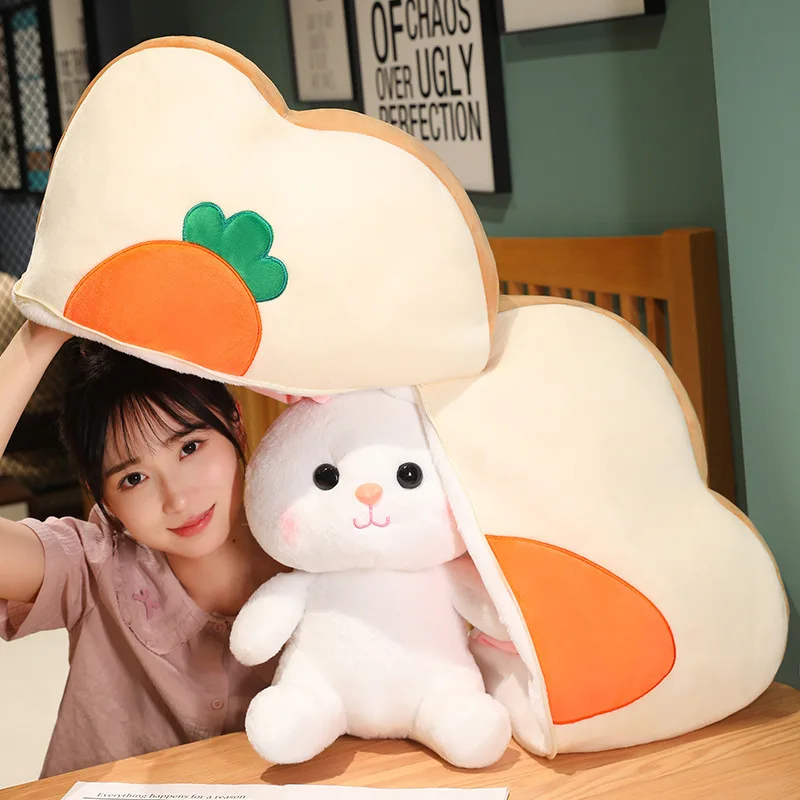 22/32/42CM Kawaii Transform Rabbit Plush Toys Lovely Plush Toast
