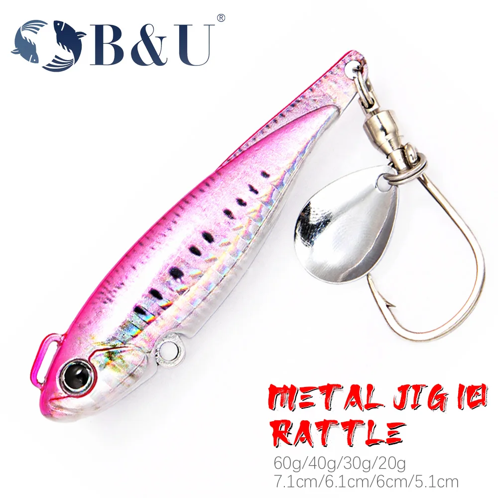 B&U Salzwasser Metall Jig Spin Tail Weitwurf Angelköder Harter Swimbait Rotierender Haken Schwanz Spinner Angelartikel