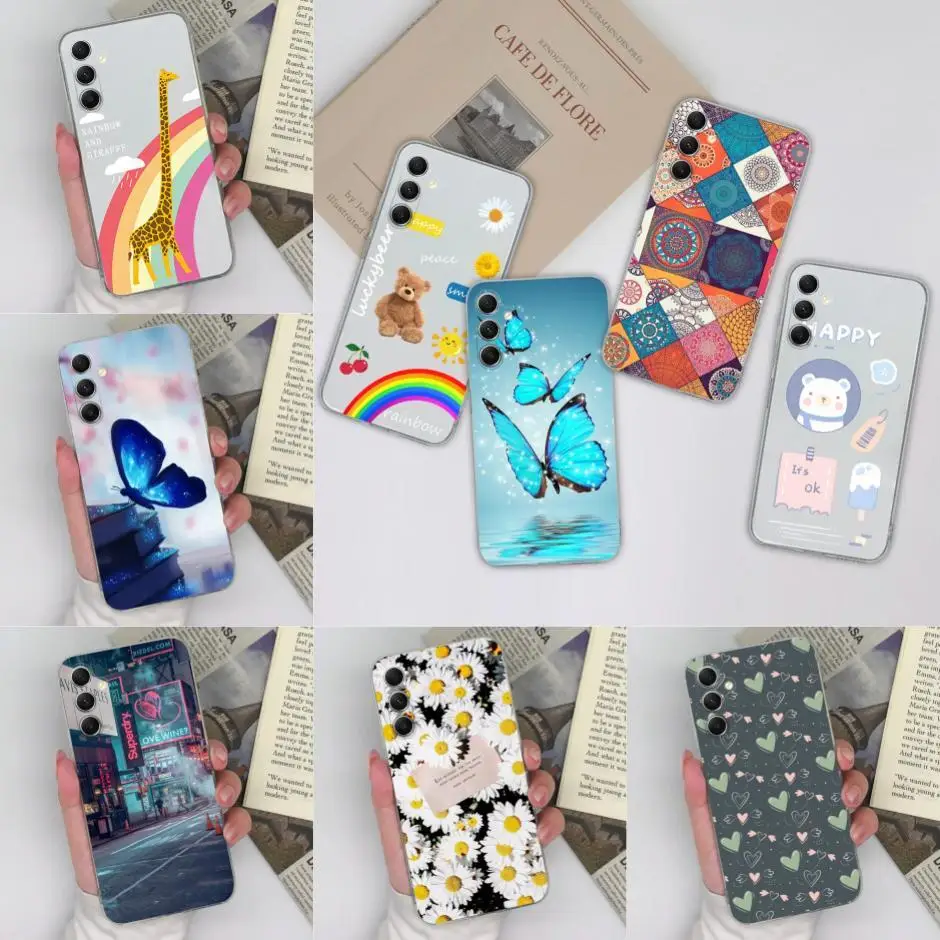 Per Samsung Galaxy A34 5G Custodia Pretty Butterfly Cartoon Trasparente Tpu Silicone Soft Shell Per Samsung A 34 5G Nuova Cover Posteriore