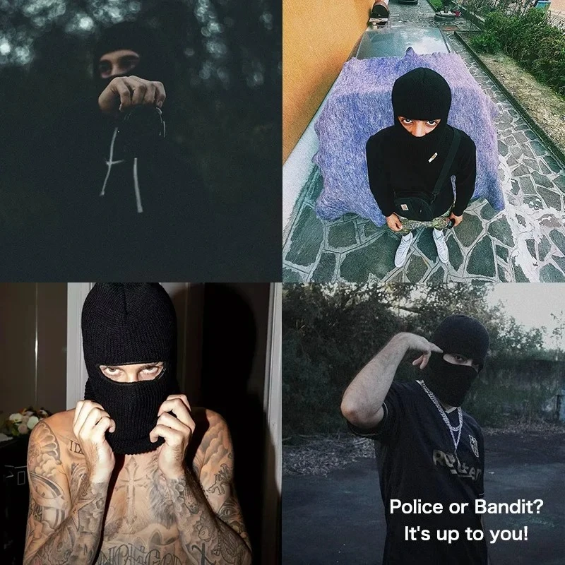 Men Winter Skullies Beanies Hats For Women Knitted Woolen Scarf Caps Balaclava Mask Gorras Bonnet Thick Warm Handmade Hat - 2