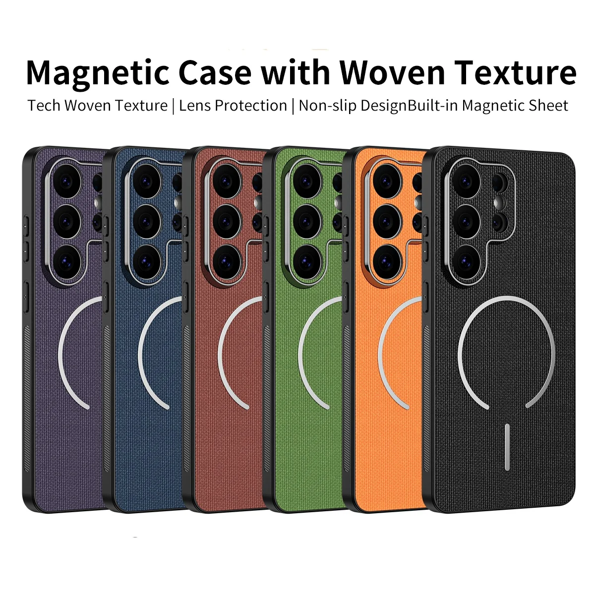 Luxury Techwoven Fabric Magnetic Phone Case Cover