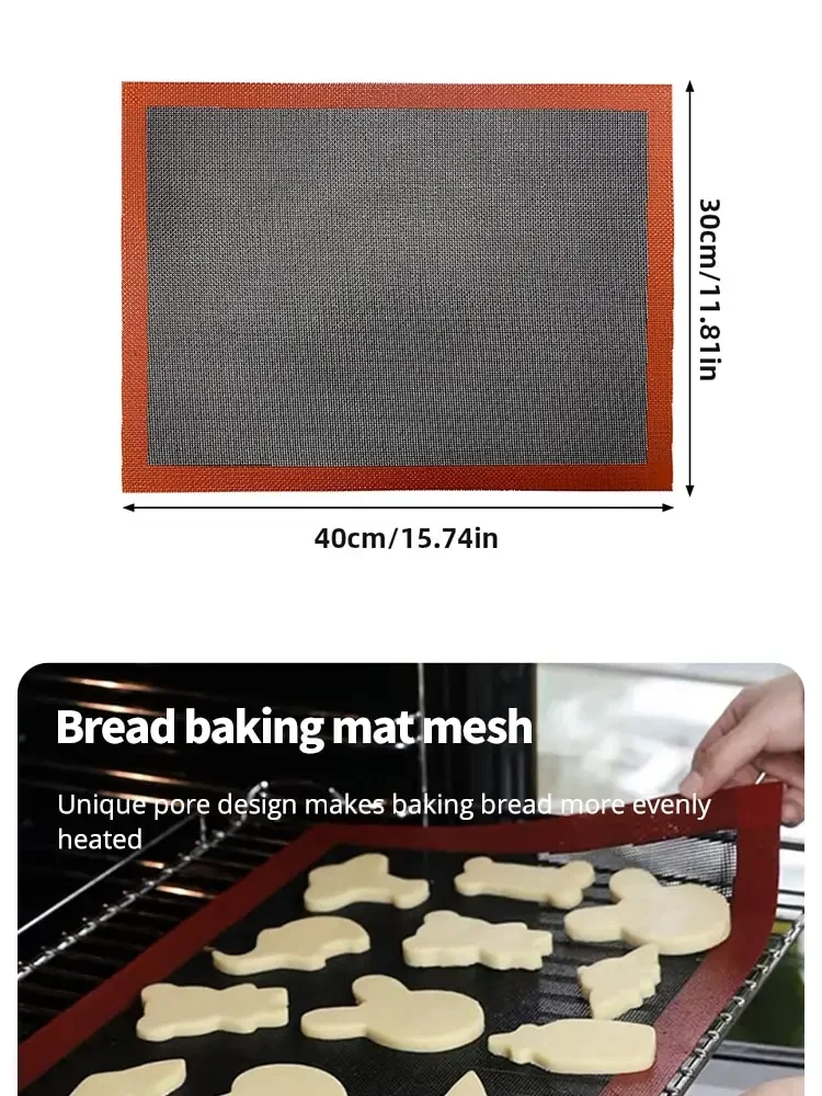 Silicone Grill Mat 30X40cm Baking Tray Breathable BBQ Cookie Bread Mat Oven Microwave High Temperature Baking Kitchen Tools