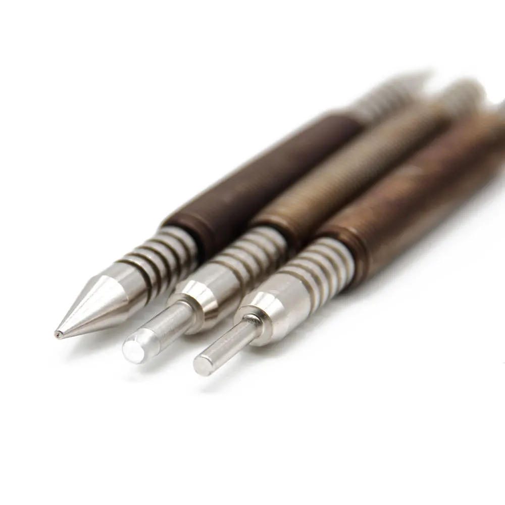 3-teiliger spitzer/flacher Mittels tempel position ierungs fixierer schwarzer zylindrischer Nagels tanz stift Bohr werkzeug zubehörs atz – Detail 3