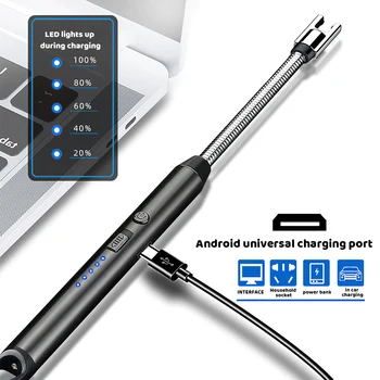 1/2/5pcs Windproof Kitchen Electric USB Lighter Candle BBQ Gas Stove Ignition Gun Camping Rechargeable Arc Flameless Lighter 2