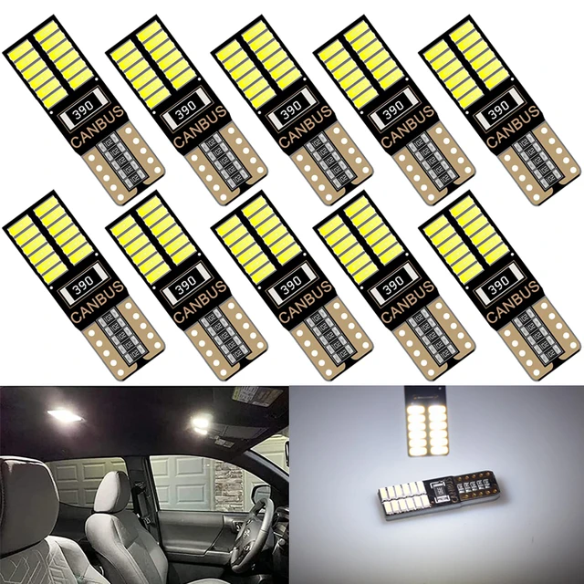 Comprar 10 Uds bombilla LED COB para coche T10 W5W luz de señal 12V 7500K  blanco Auto Interior cúpula lectura matrícula lámparas cuña bombillas  laterales