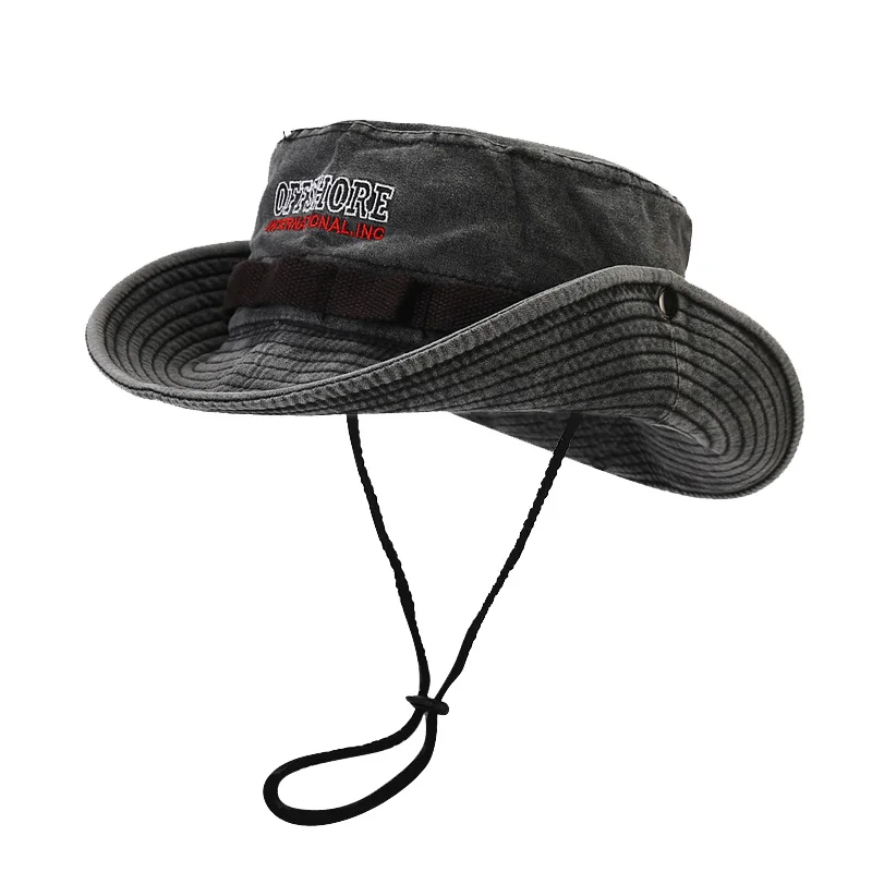 Summer Men Bucket Hat Outdoor UV Protection Wide Brim Panama Safari Hunting Hiking Hat Mesh Fisherman Hat Beach Sunscreen Cap 2