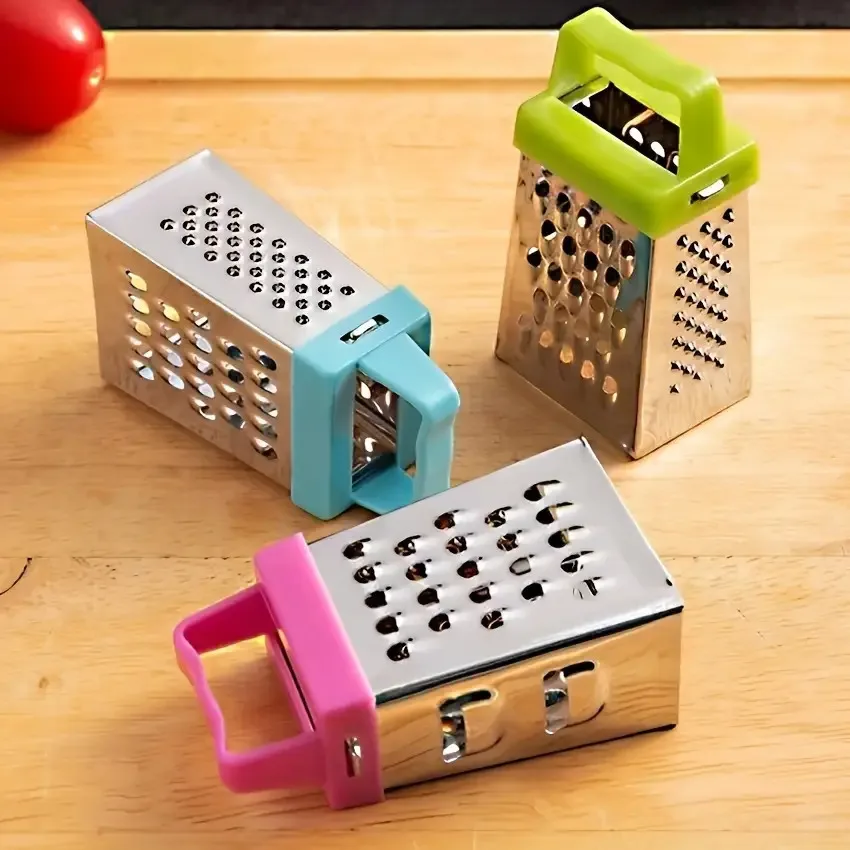 Stainless Steel Mini Cheese Grater Set - Multifunctional Metal Kitchen Tool for Shredding Cheese, Garlic, Ginger - Food-Safe