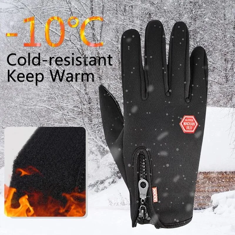 Enhanced Ski Gloves with Touch Screen Capability - Warm, Waterproof, and Cold-Proof