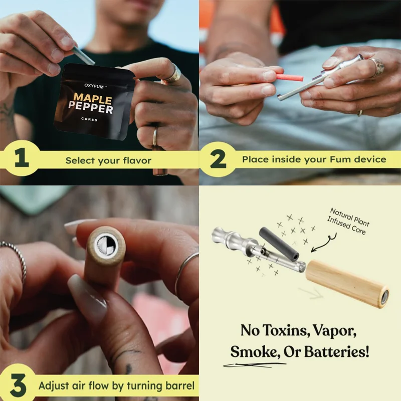 OXYFUM Quit Smoking Smokeless Preferred Infused Essential Oil Flavors Aromatherapy Aromaterapi Artifact Device Replace Stick 5
