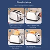 PBOBP 2 Slices Bread Toaster For Sandwiches Waffles Extra Wide Slot Toasters Electric Kitchen Double Oven 120V Mini Toaster 5