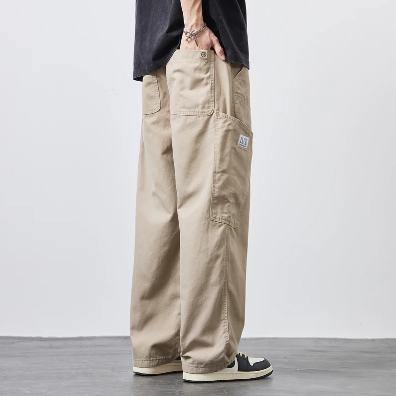 Men's Cargo Pants Drawstring With Multi-pocket Casual Baggy Streetwear Sweatpants Man Outdoor Hiking Twill Track Jogger Trousers 4